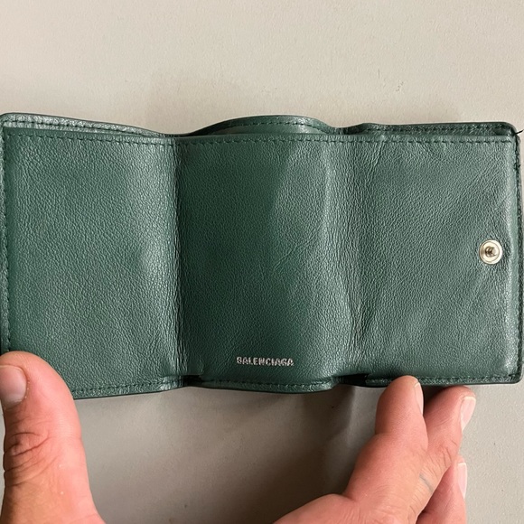 BALENCIAGA PAPIER MINI WALLET IN GREEN - Picture 2 of 12